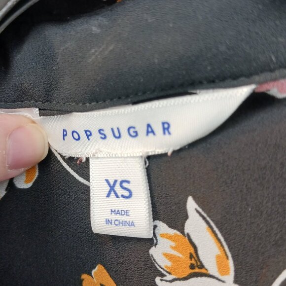 #136 3/$18 - Pop Sugar Black/Yellow Button Down Long Sleeve Top Size XS - Picture 5 of 5